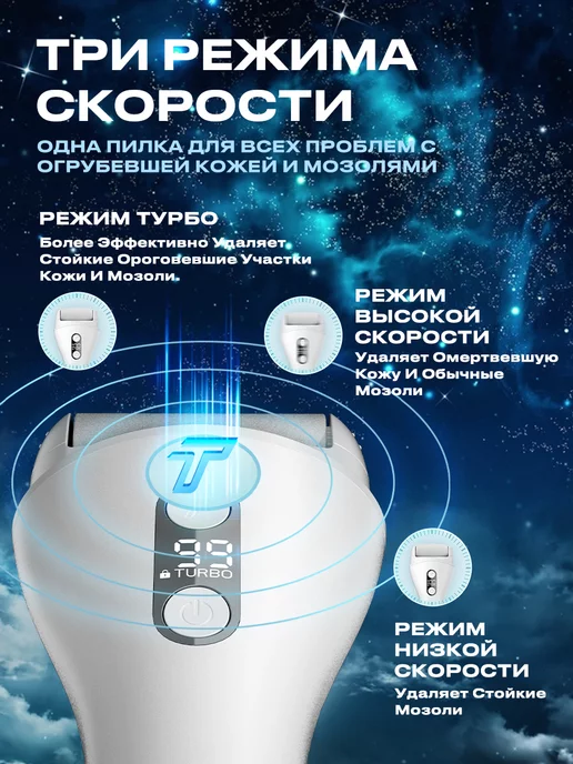 pritech Электрическая пилка для пяток мощная аппарат для педикюра, белый, фото 5
