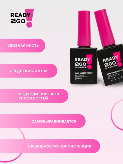 Ready2Go Бескислотная жесткая база прозрачная BASE STRONG CLEAR 15 мл, 15 мл, фото 2