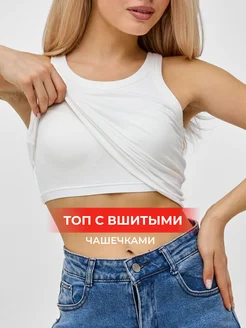 Кроп топ с чашками спортивный укороченный REBEL CHIC 240683913 купить за 684 ₽ в интернет-магазине Wildberries