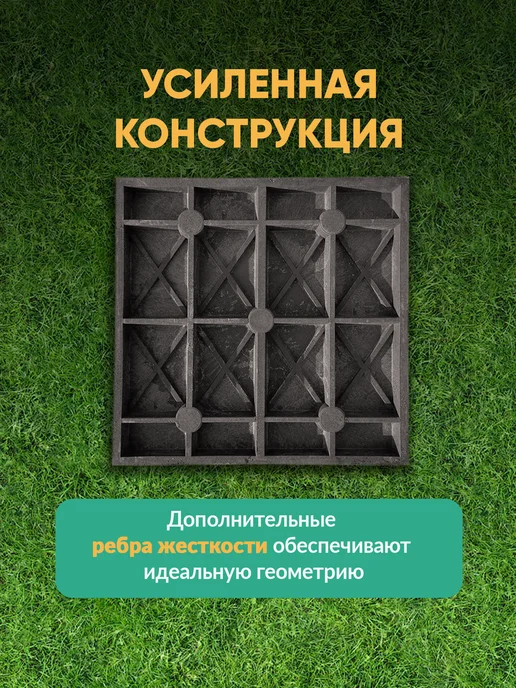НеоКомпозит Плитка тротуарная полимерпесчаная 25х25, графит, 16 шт, 5 шт, фото 2