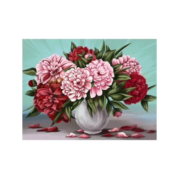 Алмазная вышивка на раме 30x40 с полным заполнением "Пионы"