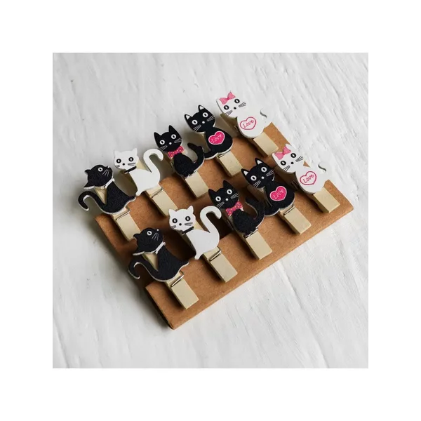 Набор декоративных прищепок "Кошечки" набор 10 шт.