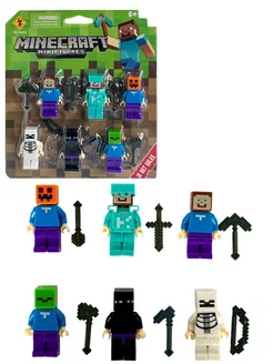 Конструктор Minecraft минифигурки Майнкрафт 6 шт LEGO 240753593 купить за 269 ₽ в интернет-магазине Wildberries