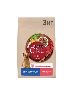 Сухой корм для собак мелких и карликовых пород говядина 3 кг Purina One 240756059 купить за 801 ₽ в интернет-магазине Wildberries