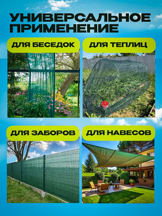 Агро-Веста затеняющая сетка 55 1,5 Затеняющая сетка садовая для теплиц и забора 55% 1,5х6м, 1.5x6 м, фото 3