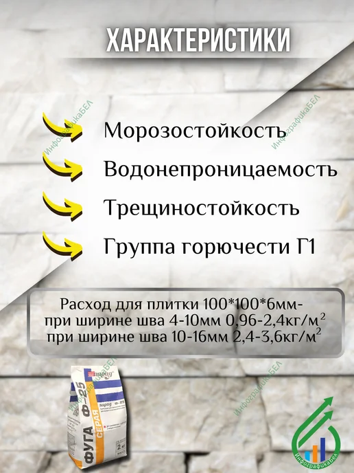 Парад Затирка для швов декоративного и натурального камня, серый, фото 2