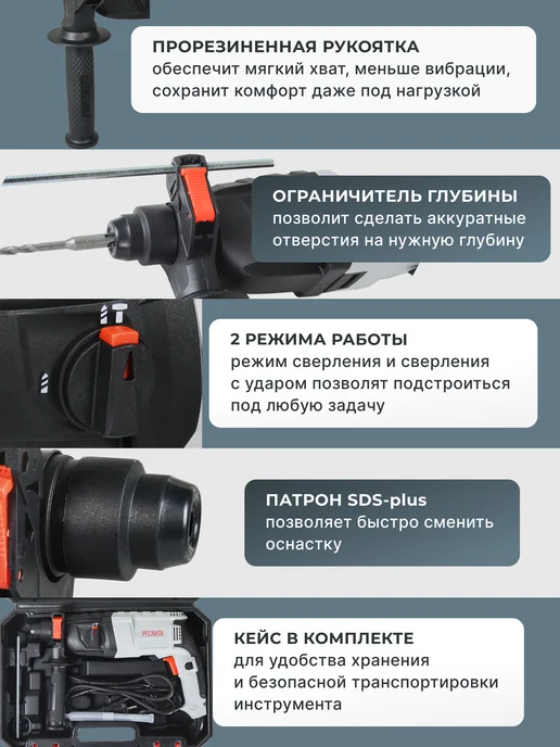 Перфоратор электрический ударный мощный П-24-650К — фото 3
