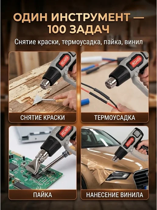 Фен строительный электрический с кейсом ФЭ-2000ЭКД — фото 4