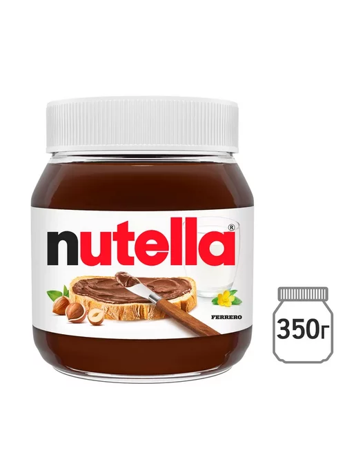 Nutella Нутелла паста шоколадная ореховая 350г, 350 г, фото 2