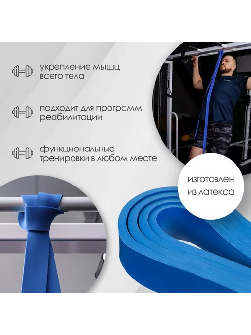 onlytop Многофункциональный ленточный эспандер 5-22 кг, синий, 522 кг, фото 2