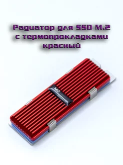 Радиатор для SSD M2 с термопрокладками красный 240900278 купить за 272 ₽ в интернет-магазине Wildberries