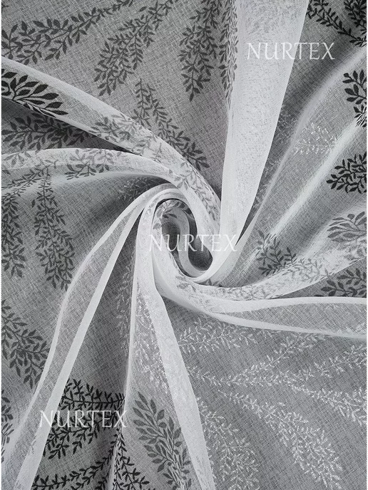 NurTEXTIL Тюль 200х250 в под лен готовый на ленте в спальню, 200x250, фото 3
