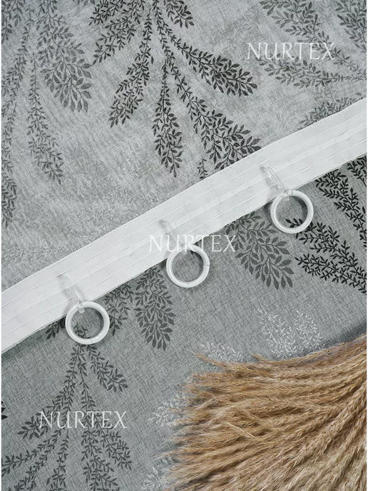 NurTEXTIL Тюль 200х250 в под лен готовый на ленте в спальню, 200x250, фото 4