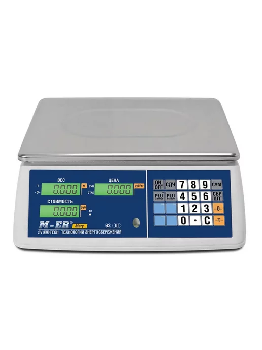 Mertech Весы торговые M-ER 328 AC-15.2 LED "Touch-M", RS 232 и USB, lcd, фото 6