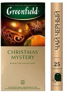 Чай черный Greenfield Christmas Mystery, 25 пак Greenfield 240910808 купить за 135 ₽ в интернет-магазине Wildberries