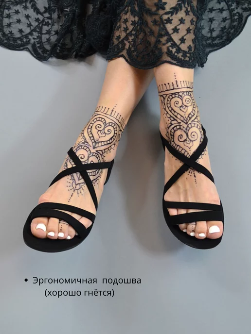 без бренда сандалии, черный, фото 5