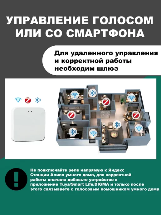 WilSMART Умное реле ZigBee с Алисой 3 линии (без нуля), белый, фото 8