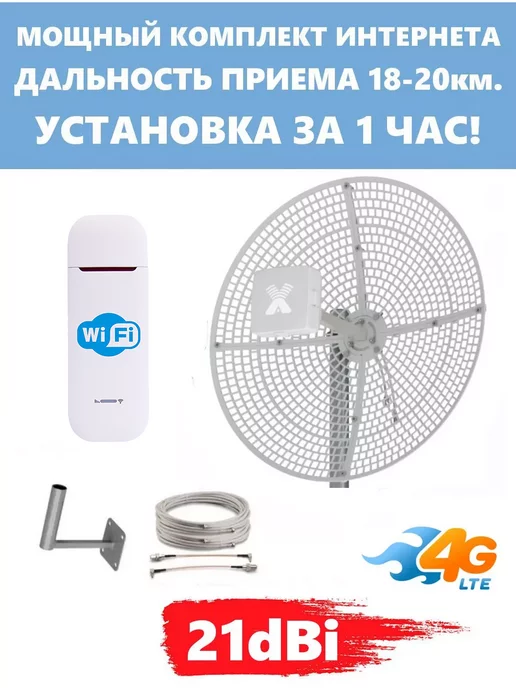Антекс Комплект Беспроводного Интернета с панельной антенной 21dBi, вариант