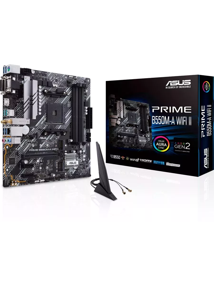 Asus Материнская плата am4 DDR4 x4 PRIME B550M-A WIFI II AMD B55