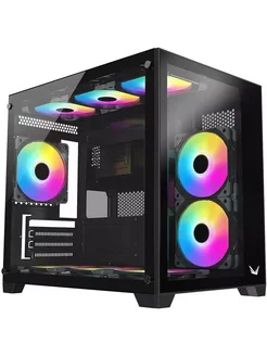 Корпус Crystal Z5 T G черный без БП mATX 11x120mm 1xU