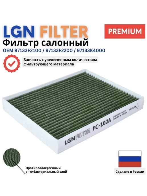 LGN-FILTER Салонный фильтр Kia Sportage 4, Hyundai Tucson, Ceed