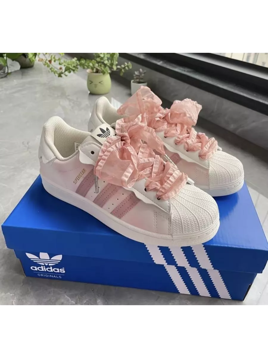 Custom pink adidas superstar best sale