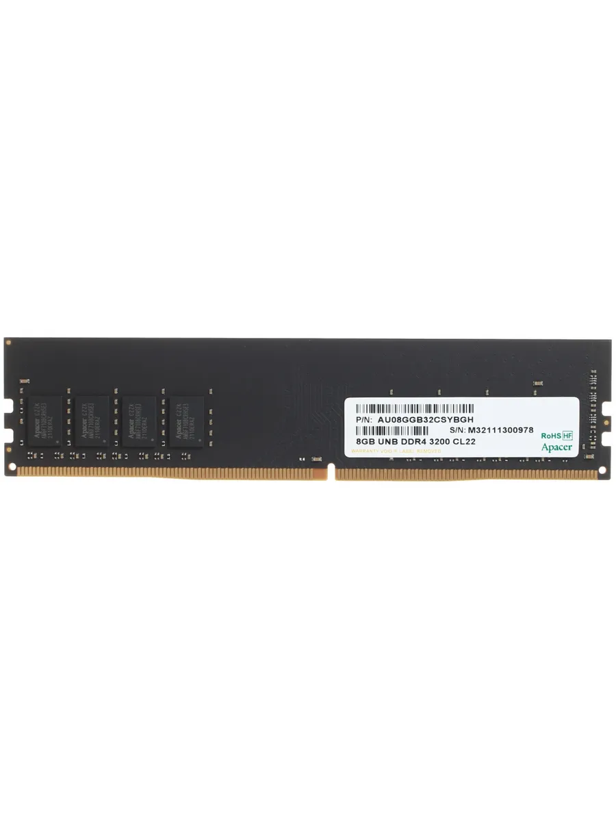 Оперативная память DIMM 1x8Гб, 25600МБ с 3200 МГц