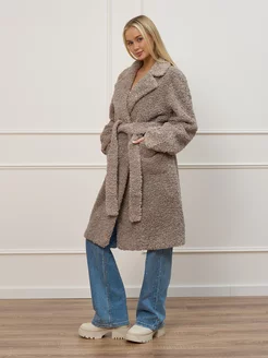 Пальто осеннее барашек с поясом fashion_style 241348297 купить за 7 235 ₽ в интернет-магазине Wildberries