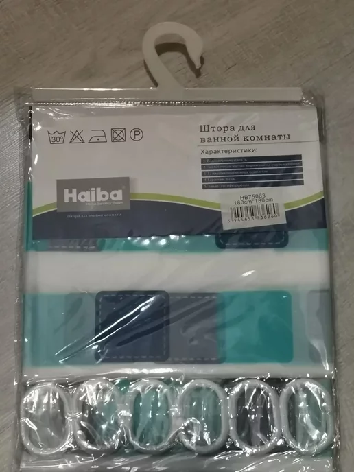Haiba Штора для ванной HB75063, мозайка, белый, фото 2