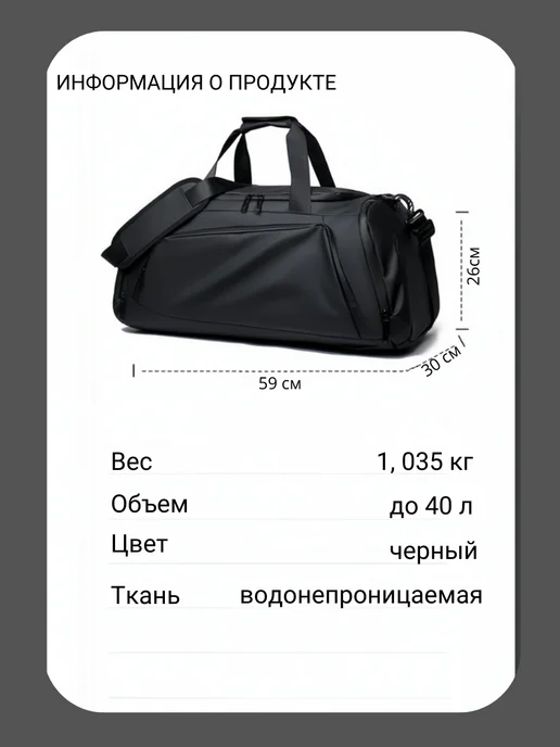 СПОРТТОР Спортивная сумка рюкзак дорожная для спорта и путешествий, вариант, фото 7