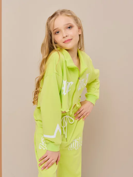 BidsKids Костюм спортивный трикотажный, желтый, фото 2
