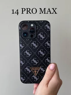 Чехол на iphone 14 Pro Max с принтом guess черный