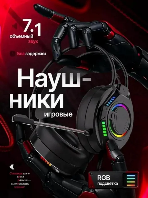HeadPlay Игровые наушники проводные с микрофоном для компьютера, вариант