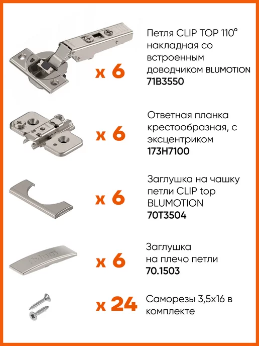 Blum Петли мебельные CLIP TOP 110° накладные с эксцентриком Блюм, серый, фото 2
