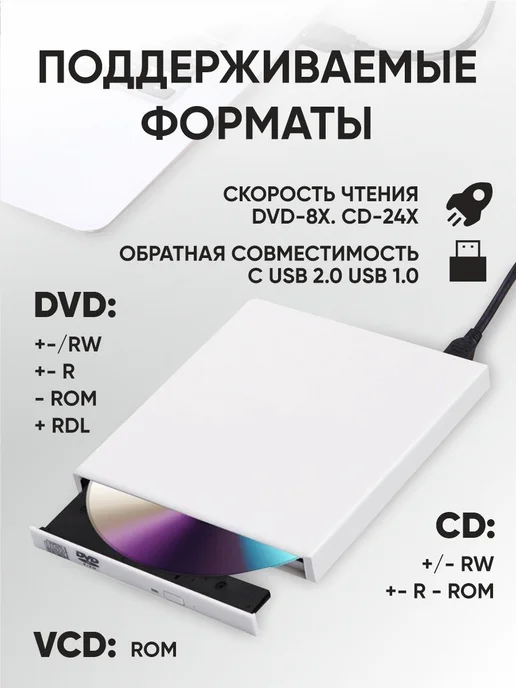 NextDrive Внешний дисковод CD DVD для ПК, вариант, фото 4