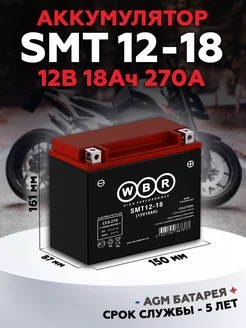 Аккумулятор для мотоцикла SMT 12-18, 12V, 18Ah