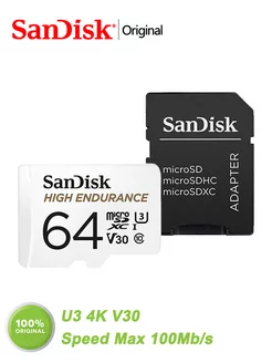 Карта памяти micro sd 64 гб microSDXC U3 4K V30