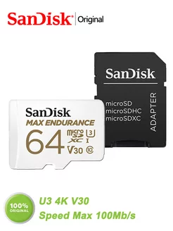 Карта памяти micro sd 64 гб microSDXC U3 4K V30