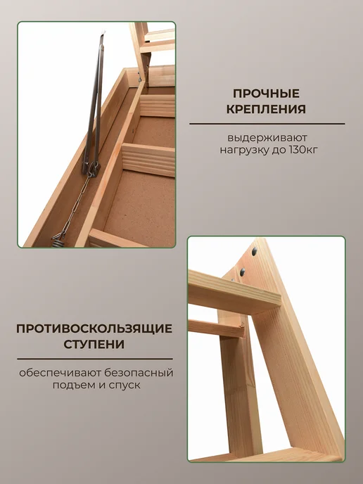 Лесенка М Лестница чердачная с люком, вариант, фото 4