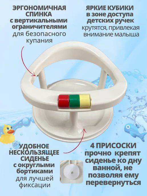 Polimerbyt Giraffix Сиденье в ванную для купания малыша и горшок, белый, фото 2
