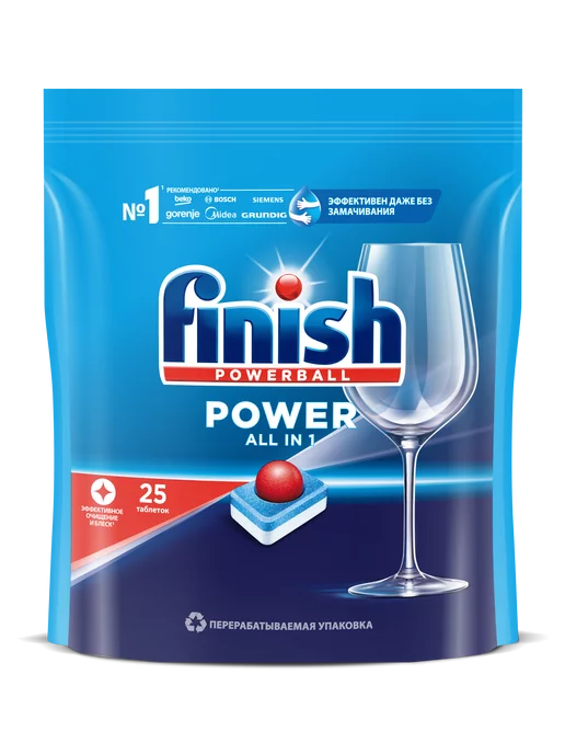 FINISH Таблетки для посудомоечных машин Power 25 шт