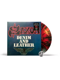 Saxon - Denim And Leather (LP) Red Black Splatter Limited