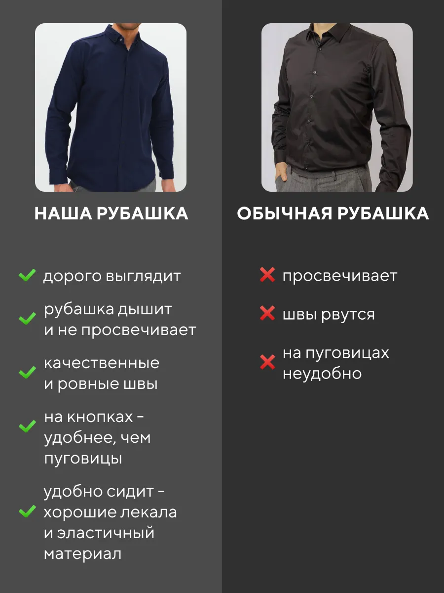 Рубашка приталенная на кнопках