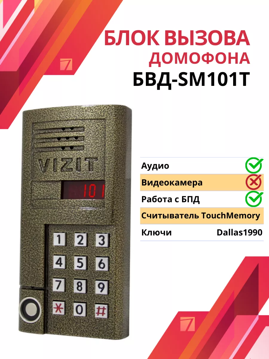 Блок вызова домофона БВД-SM101T