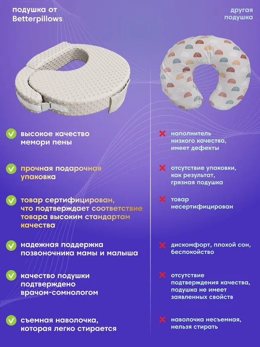 Betterpillows Подушка для кормления новорожденных BABY SWAN, вариант, фото 4