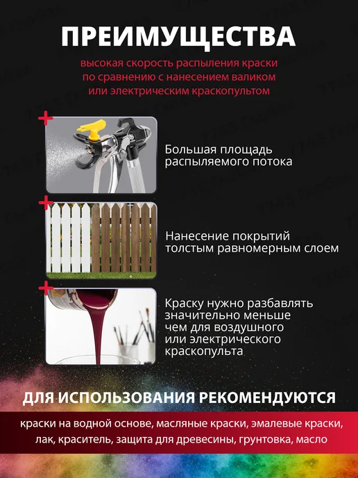 wortex Безвоздушный окрасочный аппарат краскопульт LS 2215, черный, фото 5