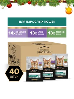 Влажный корм для кошек, индейка, ягненок и утка 40*85 гр