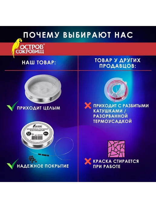ОСТРОВ СОКРОВИЩ Проволока стальная для рукоделия диаметр, вариант, фото 8