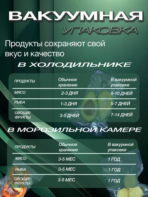 DARVIAN Пакеты для вакууматора рифленые в рулоне 28x500, 3 шт, фото 3
