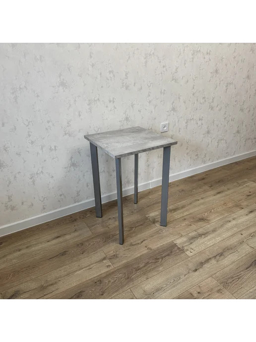 RostovStol Стол игровой бетон светлый 50*50 см. Ножки Серый хром, 60x50 см, фото 3